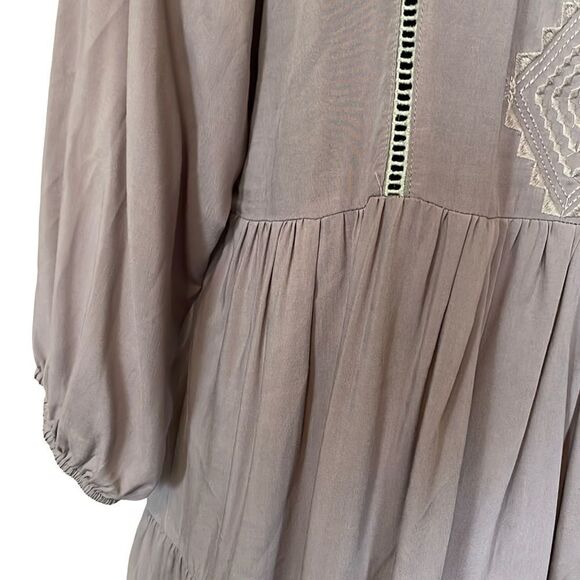 Modigliani Taupe Peasant Dress - M - Picture 5 of 8